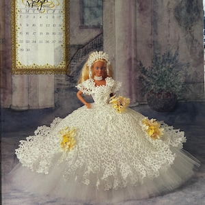 Annie's Attic Potter Crochet Bed Doll Pattern June 1997 Master Crochet The Royal Ballgowns Collection Barbie Doll Dress Original pattern