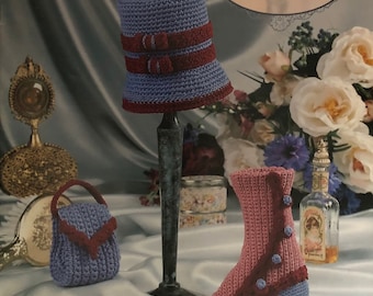 Annie Potter Crochet Doll Pattern Annie’s Miniature Schuh Society Steppingdurch Zeit Reitstiefel Originalanleitung