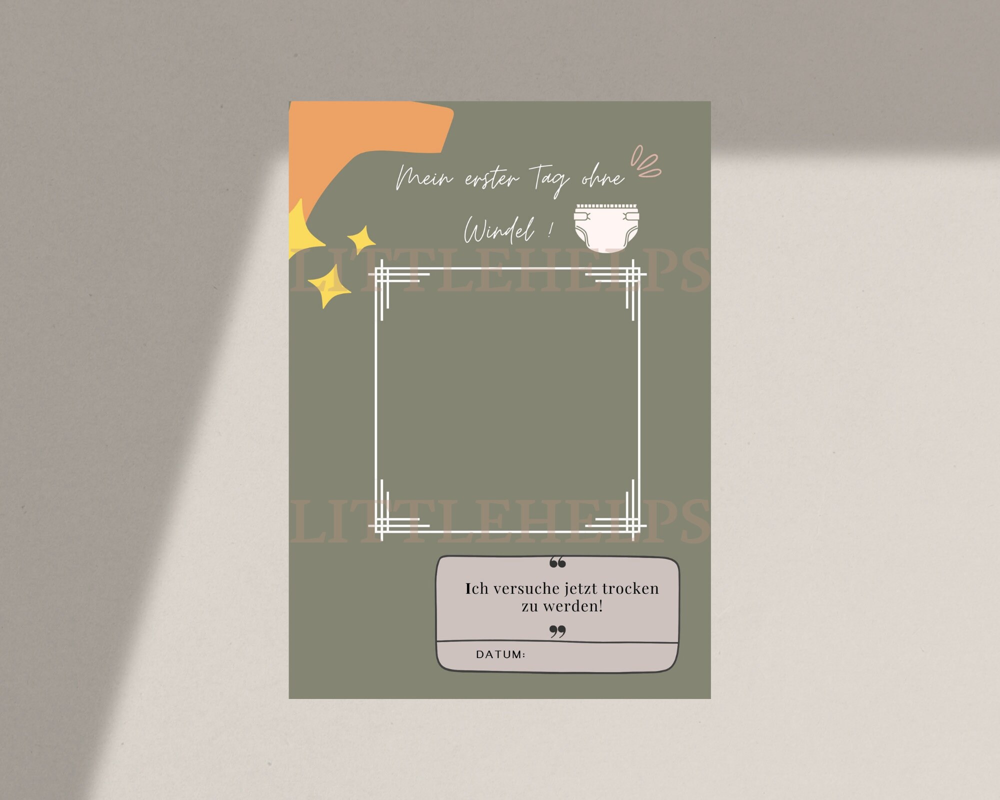 Portfolio Vorlage mein Erster Tag Ohne Windel Für Kita - Etsy