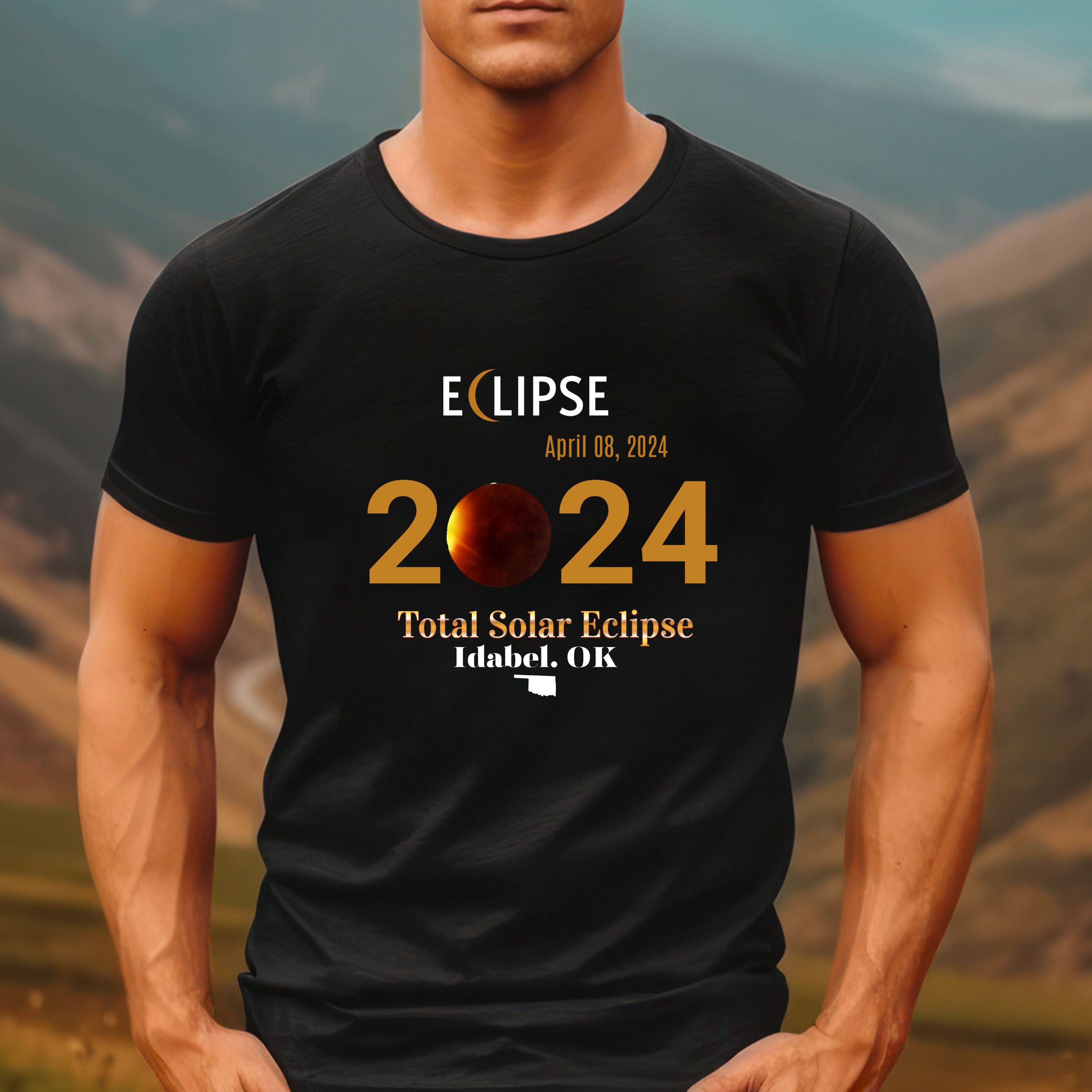 Solar Eclipse 2024 Idabel, OK 2024 Total Solar Eclipse Tshirt, Unisex