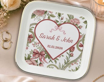 Engaged Ring Dish Personalized Engagement Trinket Dish Jewelry Dish Custom Engagement Ring Dish Engagement Gifts Gift For Bride