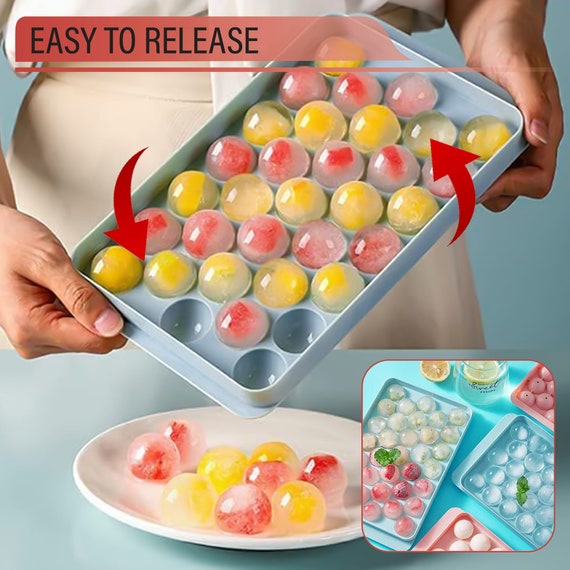 Ice Cube Tray with Lid and Bin, 32 pcs Ice Cubes Molds, Ice Trays for  Freezer, Ice Cube Tray Mold, With 1 tray, Ice Freezer Container,  Spill-Resistant