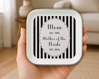 Ring Dish for Mom Personalized Mom Gift from Bride Custom Striped  Established Date Mom Keepsake  Trinket Ring Tray Jewelry Dish Ceramic