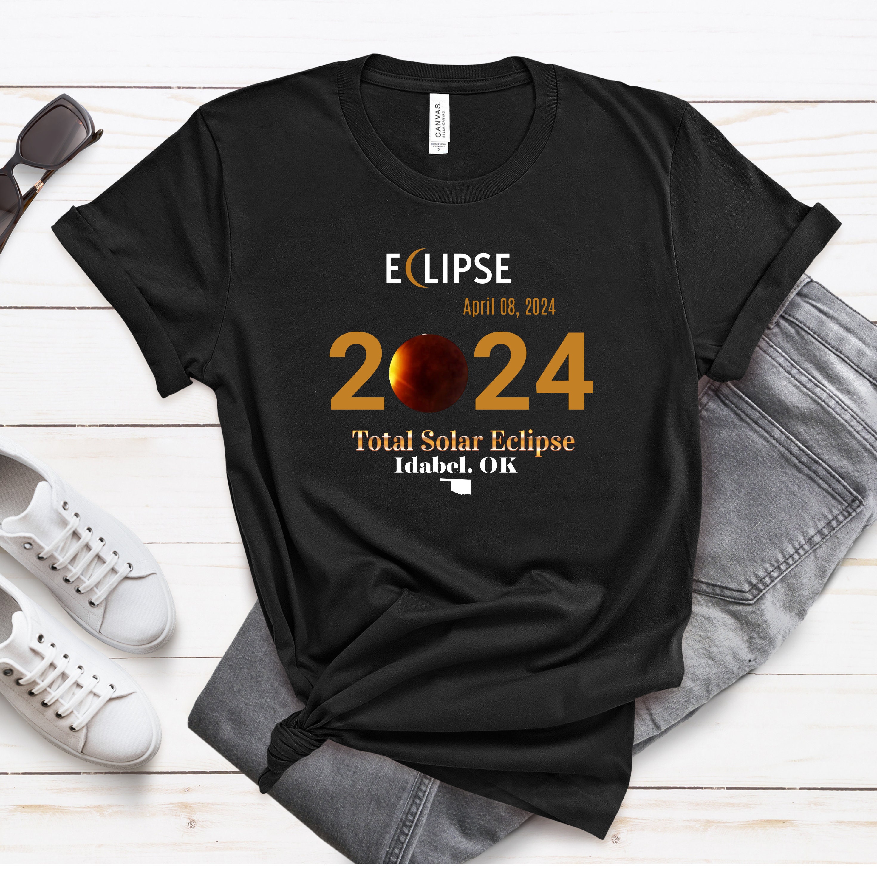 Solar Eclipse 2024 Idabel, OK 2024 Total Solar Eclipse Tshirt, Unisex