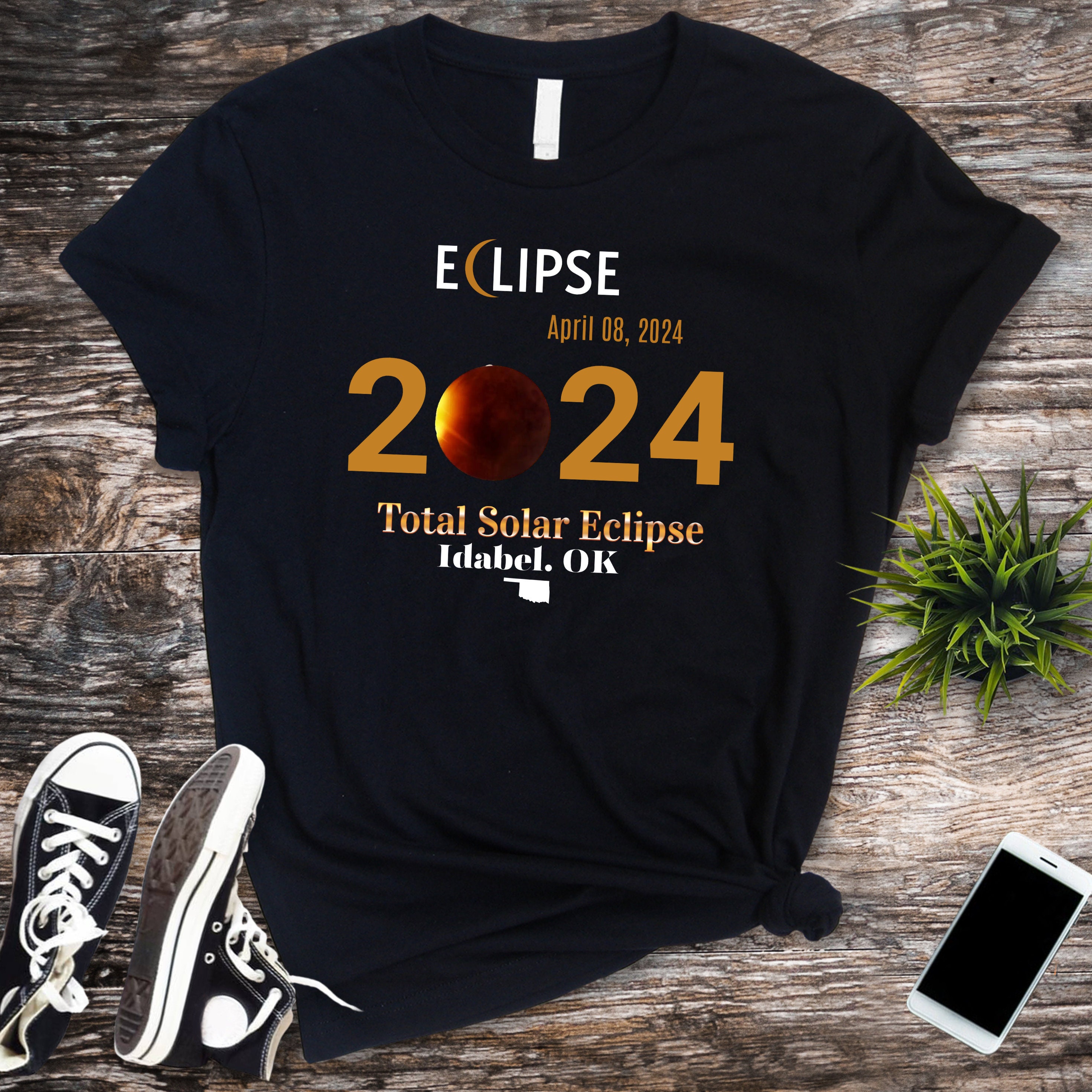 Solar Eclipse 2024 Idabel, OK 2024 Total Solar Eclipse Tshirt, Unisex