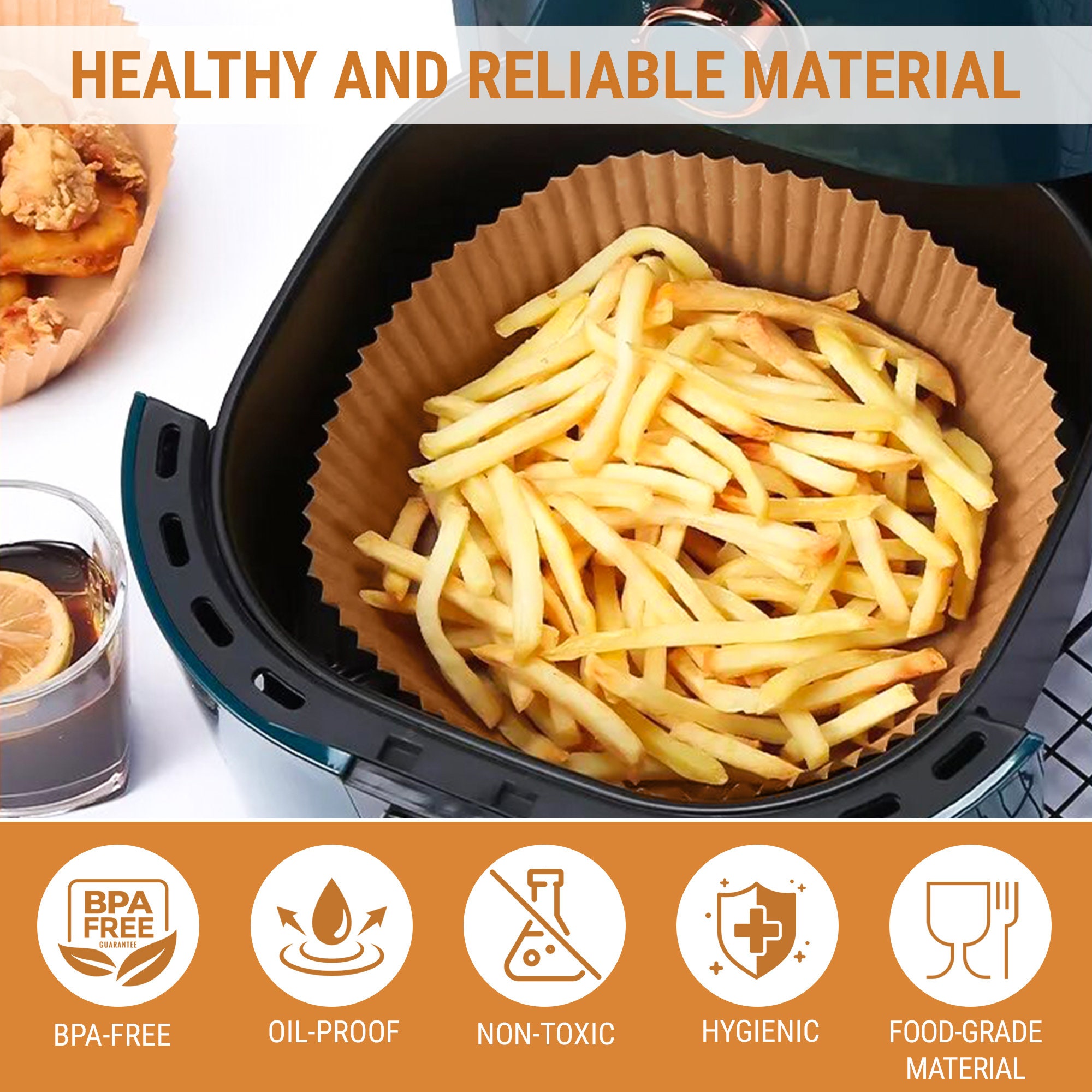 50pcs, Air Fryer Paper Liners, Non-stick Disposable Air Fryer Liners,  Oil-Proof Waterproof Baking Paper, Kitchen Household Items, Wedding  Anniversary