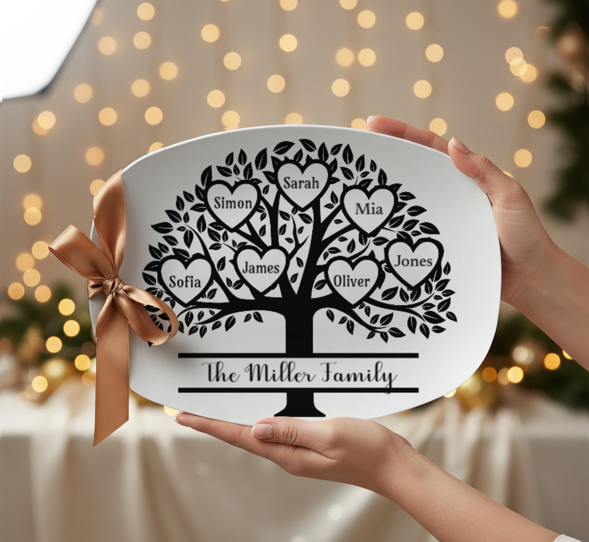 Personalized Family Tree Platter, Custom Grandkids Names Gift - Etsy