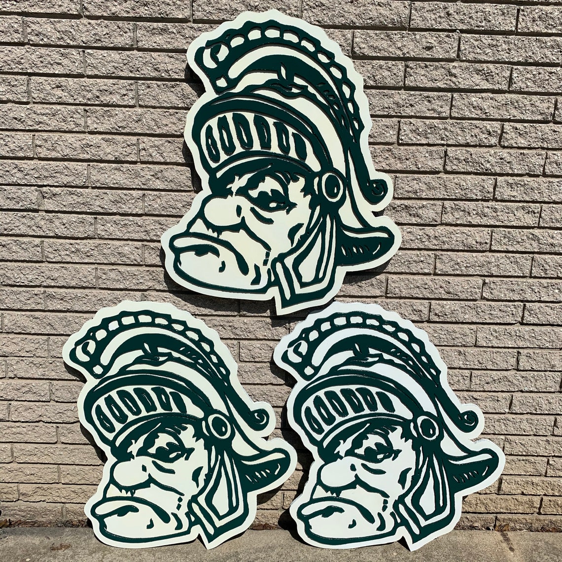 Michigan State Gruff Sparty Fan Art Bold Floating Fan - Etsy UK