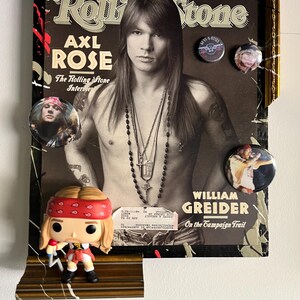 Axl Rose Hand Embellished Original Rolling Stone Cover
