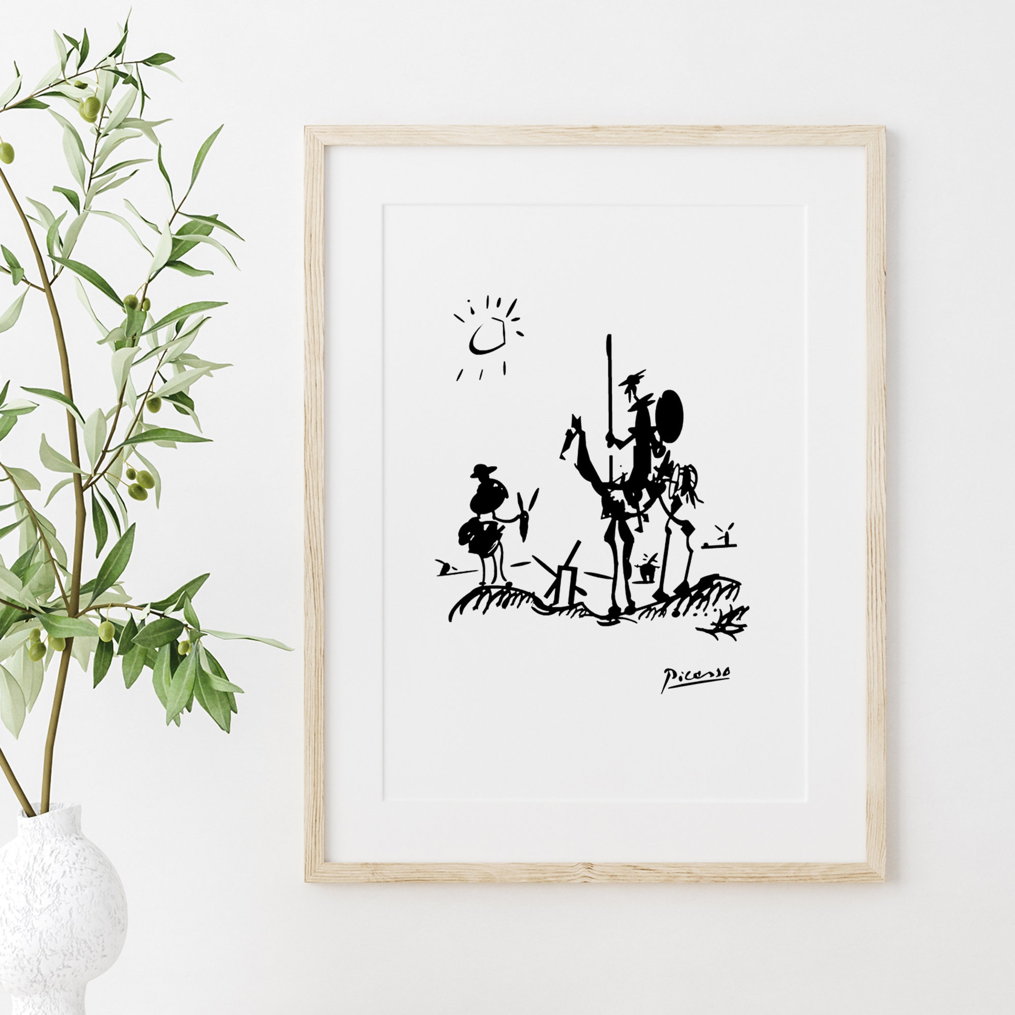 ピカソ ドン・キホーテ プリント、ドン・キホーテ スケッチ ポスター