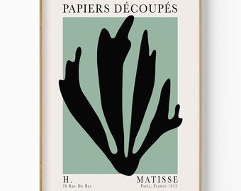 Matisse Papiers Decoupes Art Print, Henri Matisse Leaves, Minimalist Modern Art, Matisse Fauvism Cut Outs Wall Decal, Botanical Art Print