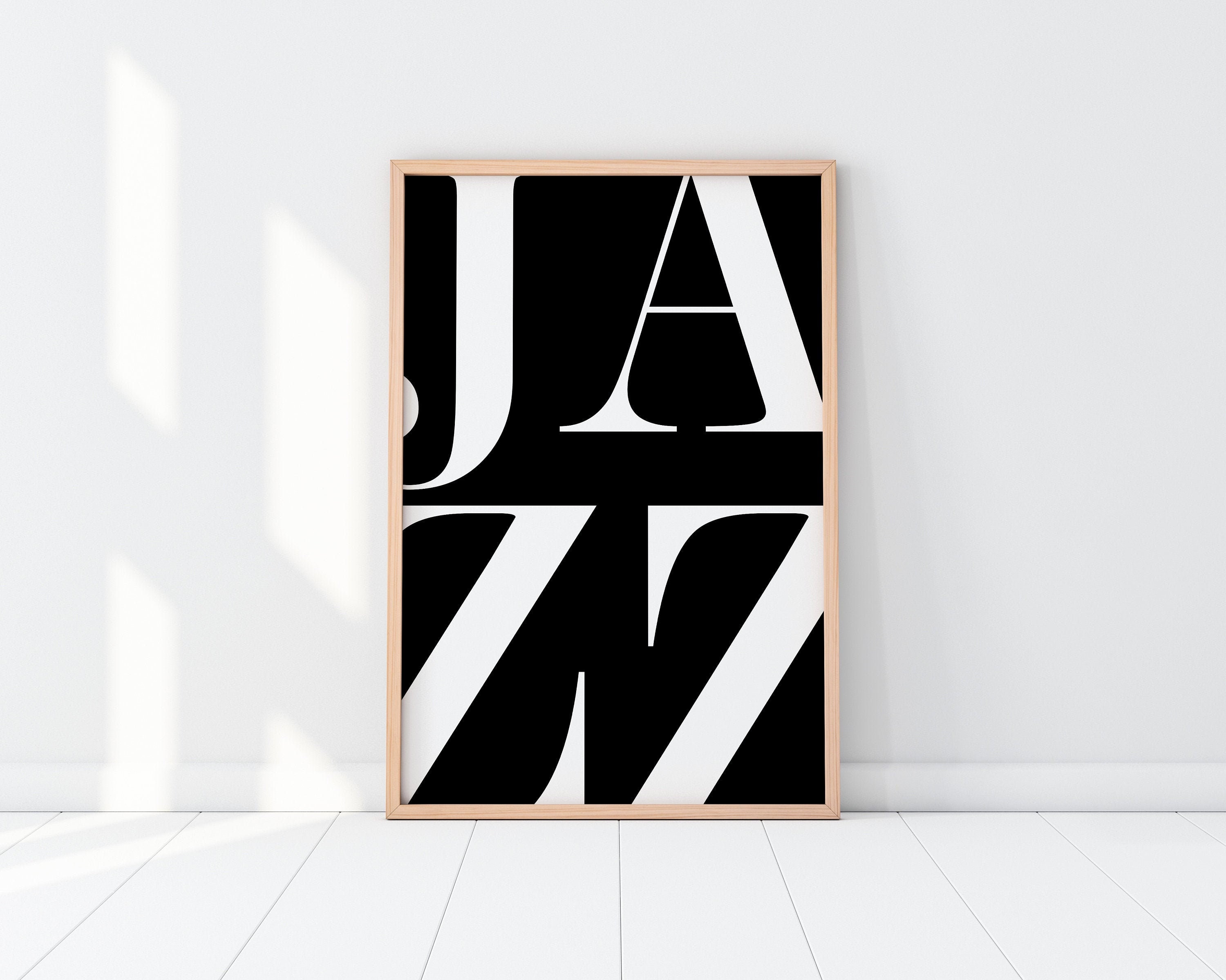 Jazz Poster Jazz Wall Art Print Black White Print Jazz Etsy
