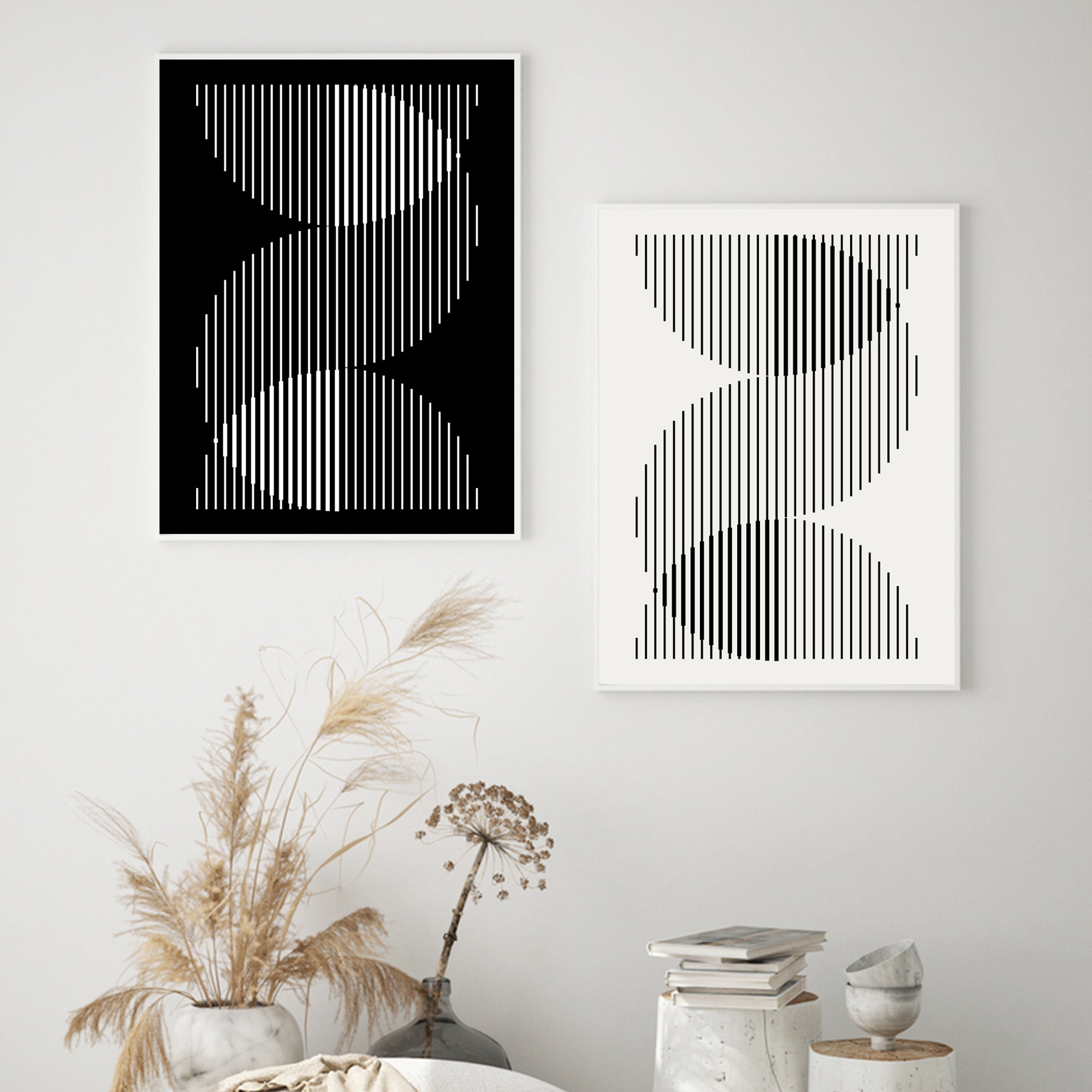 Circle Geometric Wall Art Print Minimalist Circle Line | Etsy