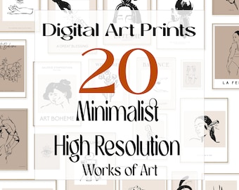 20 láminas minimalistas para decorar tu pared (descarga digital)
