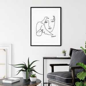 Picasso Woman With Dove Wall Art Picasso War and Peace - Etsy
