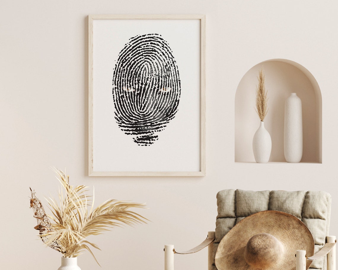 Fingerprint Wall Art Fingerprint With Black Woman Eyes Art Etsy