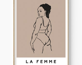 Stampa artistica di una donna nera – La Femme, poster femminista (download digitale)