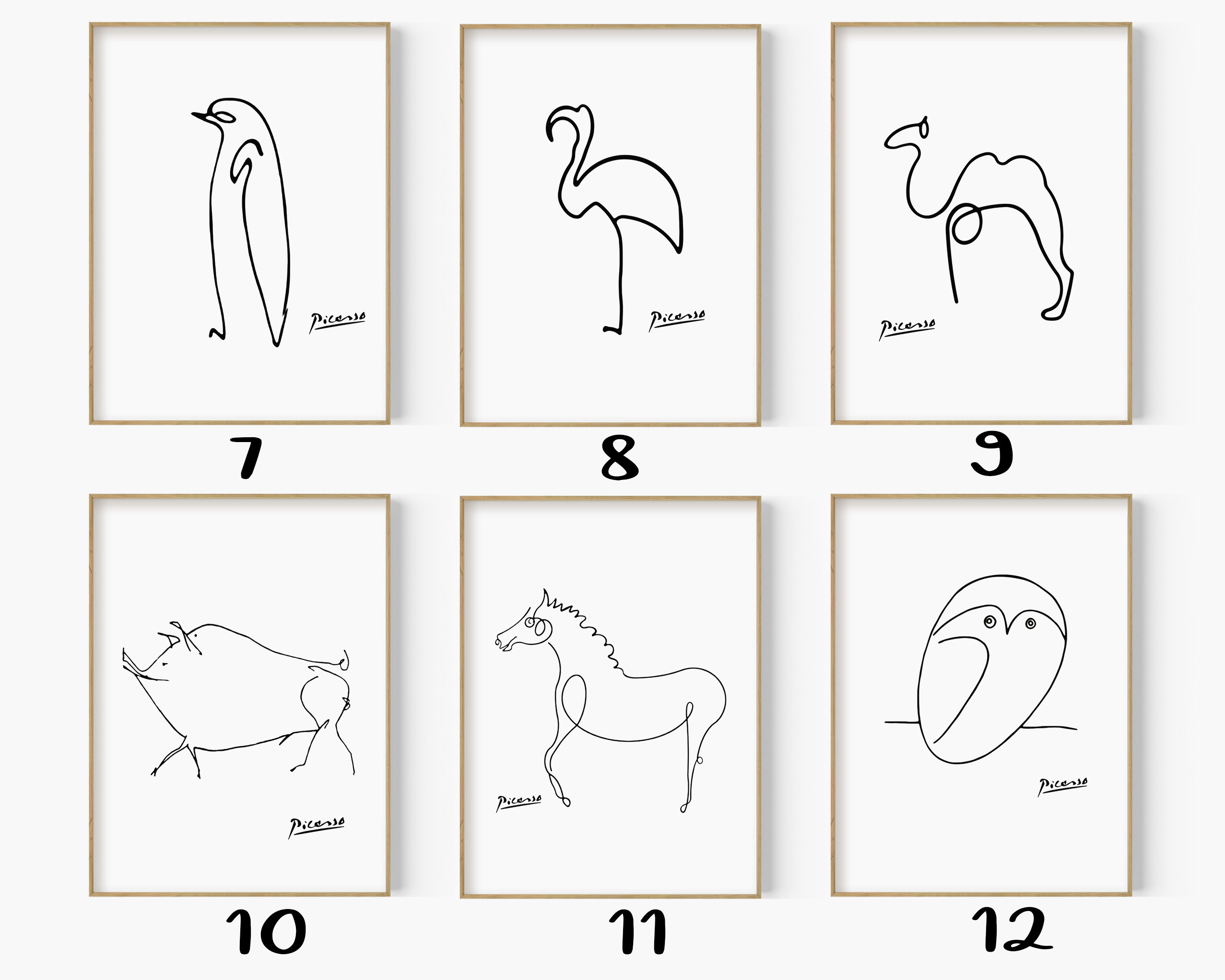 IKEA ピカソ動物の線画5枚セット IKEA ピカソ動物の線画5枚セット - メルカリ