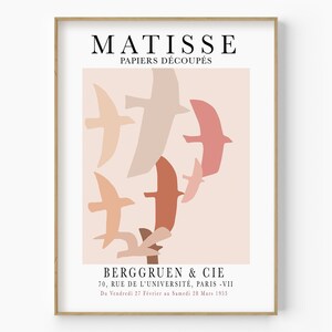 Matisse Vögel Kunstdruck, Matisse Ausstellungsplakat, minimalistische Wandkunst, Henri Matisse Vogel Wandkunst, Matisse Ausschnitte Druck, Boho Decor