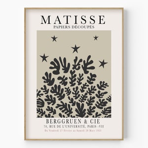 Henri Matisse Print, Botanical Wall Decor, Matisse Exhibition Poster, Nordic Posters, Botanical Plant Leaves, Berggruen Cie, Boho Wall Decor
