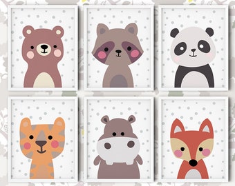 Baby Animal Prints Set, Safari Nursery Decor (Digital Download)