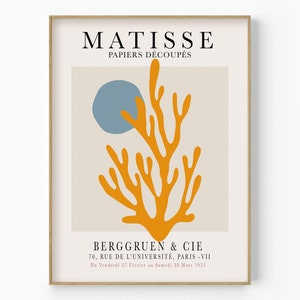 Henri Matisse Leaves Wall Art, Matisse Exhibition Poster, Matisse Leaf Poster, Minimalist Gallery Art, Matisse Cut Outs Print, Boho Wall Art