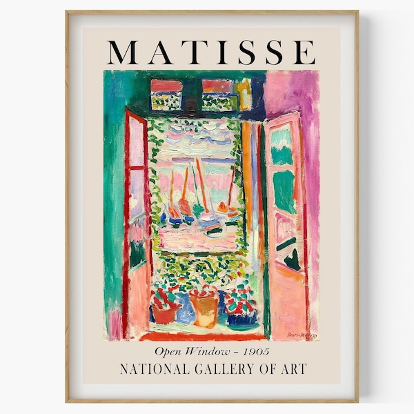 Henri Matisse The Open Window 1905 Vintage Poster Art Print, Matisse Print, Matisse Fauvism Art, Colorful Art Print, Museum Exhibition