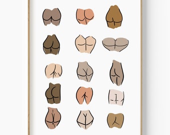 Colorful Body Positive Butt Collage Print (Digital Download)