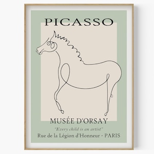 Picasso Horse Sketch, Picasso Line Art, Animal Poster, Exhibition Print, Picasso Pony Poster, Modern Minimalist Art, Picasso Animals Sketch