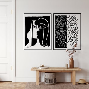 Matisse and Picasso Two Face Art Set of 2, Pablo Picasso Kiss Art Print ...