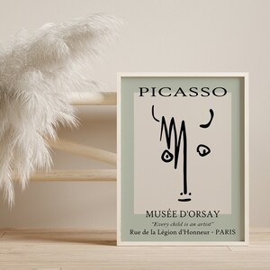 Picasso Bull Face Sketch, Picasso Line Art, Animal Poster, Exhibition Print, Picasso Wall Art, Modern Minimalist Art, Picasso Sketch Animals image 8