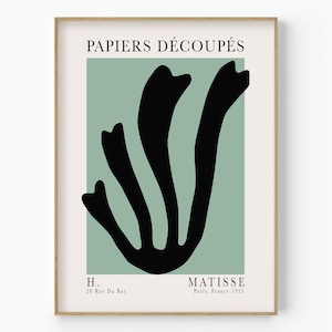 Henri Matisse Abstract Shape Art, Matisse Exhibition Poster, Matisse Leaf Poster, Minimalist Gallery Art, Matisse Cut Outs Print, Boho Decor