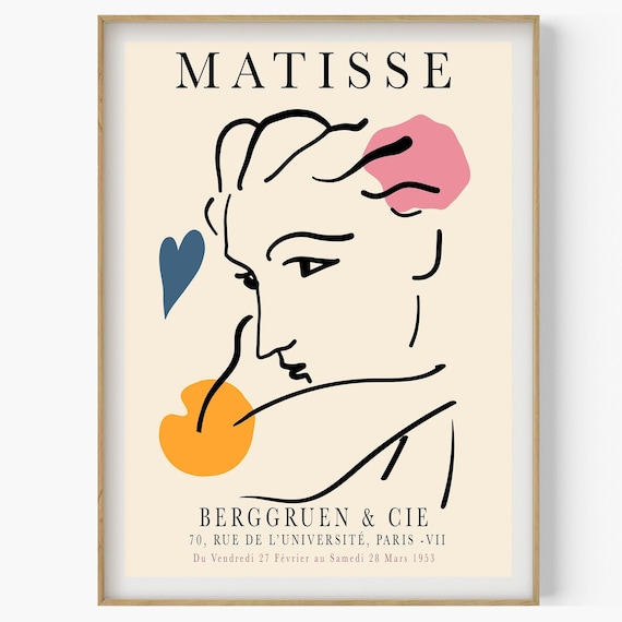 【真作】アンリ・マティス「女性の肖像」リトグラフ 版画 絵画 抽象画 アンリ・マティス「リトグラフ」染みあり。 真作】アンリ・マティス