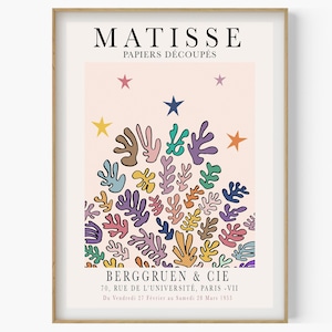 Henri Matisse Cut-Outs Vintage Poster, Matisse Abstract Poster, Botanical Leaves Art, Papers Decoupes, Matisse Cutout, Colorful Leaf Poster