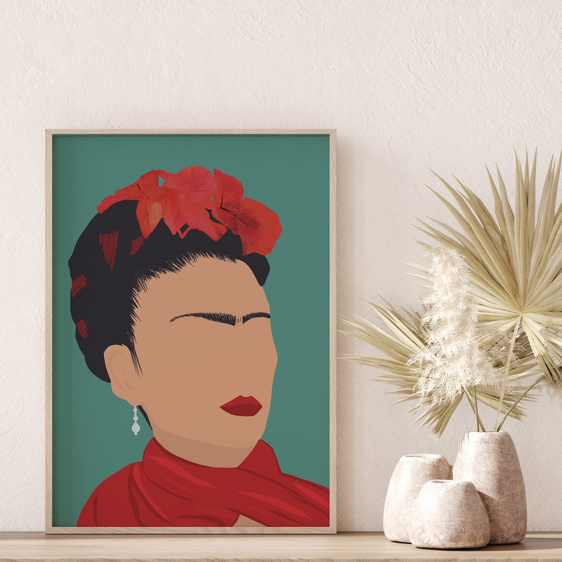 Frida Kahlo Poster Frida Kahlo Portrait Print Minimalist Etsy