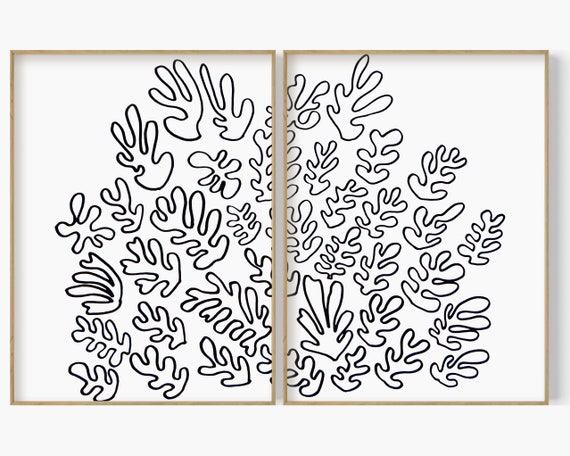 Coloriage Matisse La Gerbe Prints Set of 2, Henri Matisse Abstract