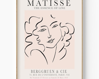 Lámina artística de Henri Matisse "Mujer", decoración minimalista moderna (descarga digital)