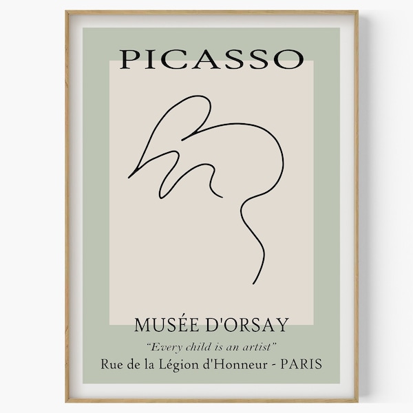 Picasso-Maus-Skizze, Picasso-Strichzeichnung, Tierplakat, Ausstellungsdruck, Picasso-Wandkunst, moderne minimalistische Kunst, Picasso-Tiere-Skizze