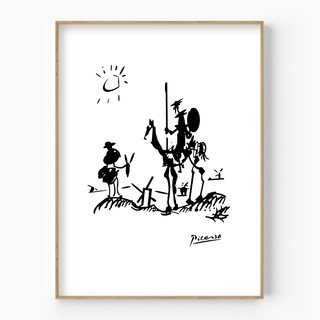 Stampa D'Arte Don Chisciotte Di Pablo Picasso | Riproduzione Fine Art Su Carta Opaca 300g | Grande 42x59,4 Cm | Spiffing Prints