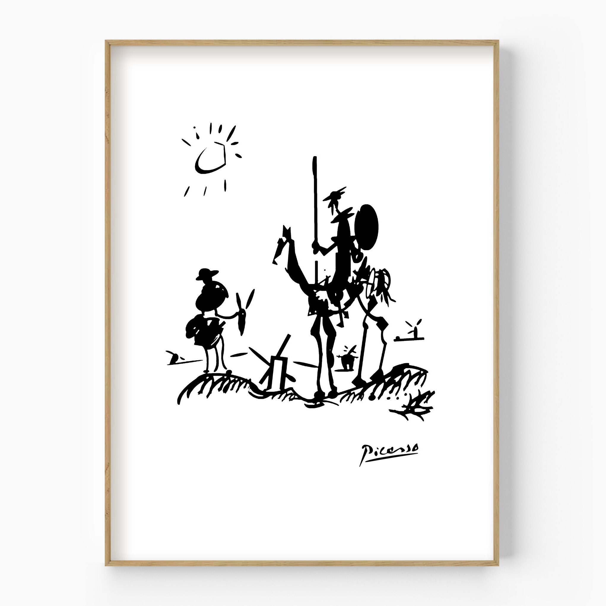 Stampa D'Arte Don Chisciotte Di Pablo Picasso | Riproduzione Fine Art Su Carta Opaca 300g | Grande 42x59,4 Cm | Spiffing Prints