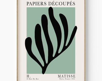 Matisse Papiers Decoupes Art Print, Henri Matisse Leaves, Minimalist Modern Art, Matisse Fauvism Cut Outs Wall Decal, Botanical Art Print