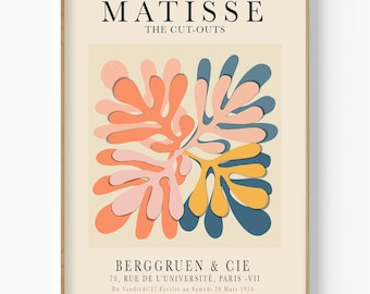 Henri Matisse Cut-Outs Art Print, Vintage Lithograph Poster (Digital Download)