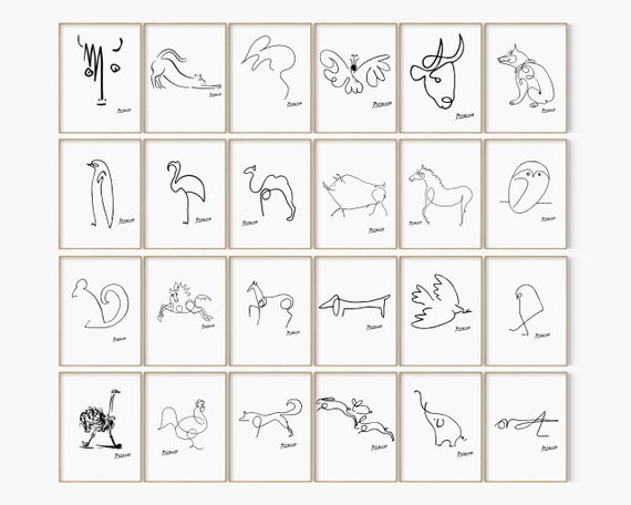 Choose Any 24 Picasso Animals Drawing Picasso Animal Line Art - Etsy Choose Any 24 Picasso Animals Drawing Picasso Animal Line Art - Etsy
