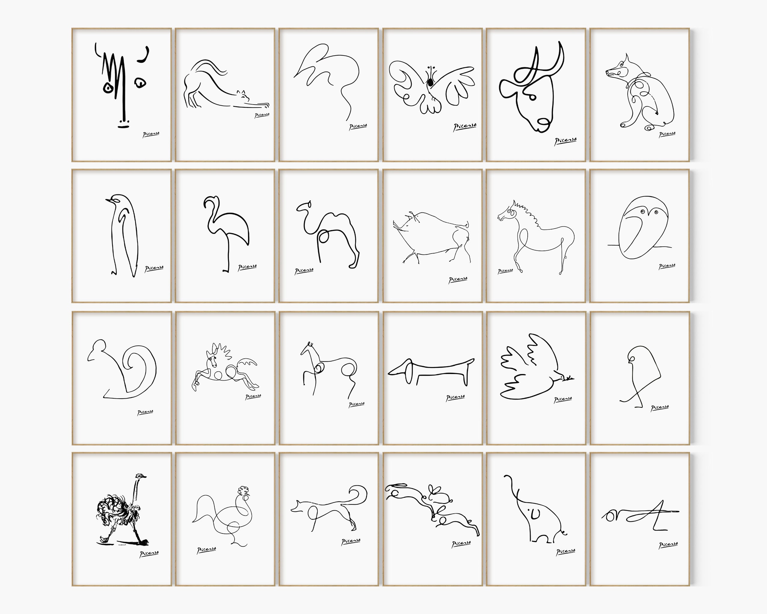 Choose Any 24 Picasso Animals Drawing Picasso Animal Line Art - Etsy Choose Any 24 Picasso Animals Drawing Picasso Animal Line Art - Etsy