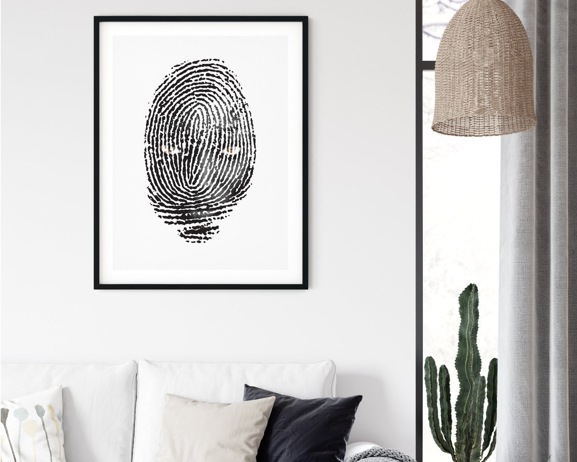 Fingerprint Wall Art Fingerprint With Black Woman Eyes Art Etsy