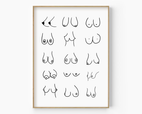 Breast Wall Art Print, Sexy Boobs Line Art, Breast Poster, Breast  Illustration, Line Art Nude Funny Boobies, Nice Boobs Body Positive Print 