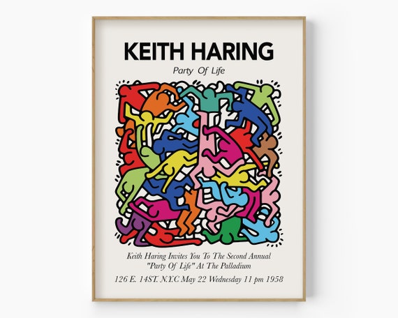 Haring Pop Art Print Keith Haring Wall Decoration Party Lover Canvas ...