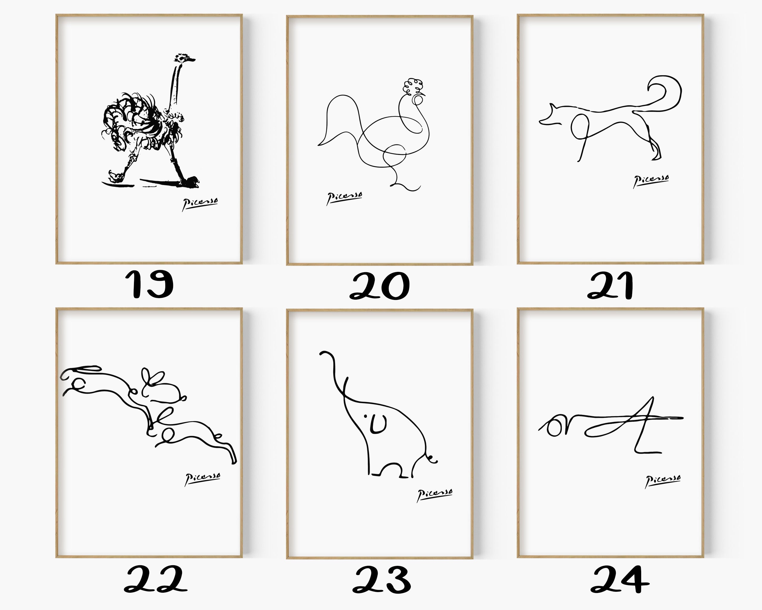 IKEA ピカソ動物の線画5枚セット IKEA ピカソ動物の線画5枚セット - メルカリ