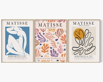 Henri Matisse Art Print Set of 3, Gallery Wall Decor (3 Digital Download)