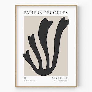 Henri Matisse Abstract Shape Art, Matisse Exhibition Poster, Matisse Leaf Poster, Minimalist Gallery Art, Matisse Cut Outs Print, Boho Decor